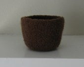 Milk Chocolate Felted Bowl - In Stock - Ready to Ship