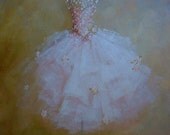 ballet Tutu painting The Dance of the Flowers original ooak canvas still life fashion vintage ballerina art  FREE usa shipping