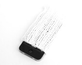 iPhone 4 Case - Knit Cell Phone Cozy - Bridal Party Gift - Acrylic Yarn - White