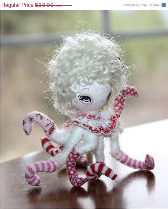 Octopus Girl Paper Mache OOAK Art Doll