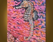 My Seahorse -- 20 x 24 inch Original Painting by Elizabeth Graf on Etsy -- READY to HANG