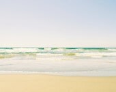 Beach Photography  - Ocean waves beach decor peach aqua light blue white - pastel coastal wall art - seashore sea photo 8x10 - Endless Beach