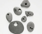 Nature photography - stones rocks grey gray nature art  rustic wall decor white abstract modern art photograph 8x8 - Seven Stones