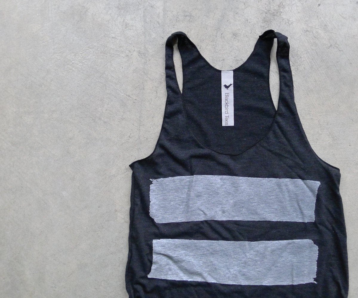 Equal - womens tank top - anti-bullying shirt - equal sign on tri-blend black tanks - women fashion - spring fashion - for her