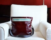 Red Leather Bag - The Abby Foldover Satchel in Oxblood Red
