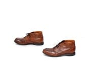 size 8.5 RED WING brown leather 60s 70s BROGUE lace up ankle boots