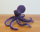 Octopus Stuffed Animal. Art Sculpture, Purple, knitted. Handmade Stuffed Animals by FeltedFriends