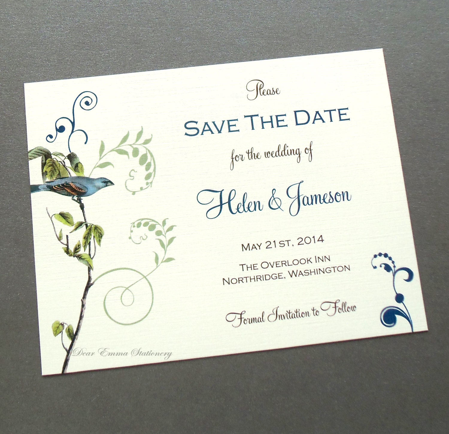 Birds and Swirls Save The Date - Wedding Invitation -  SAMPLE