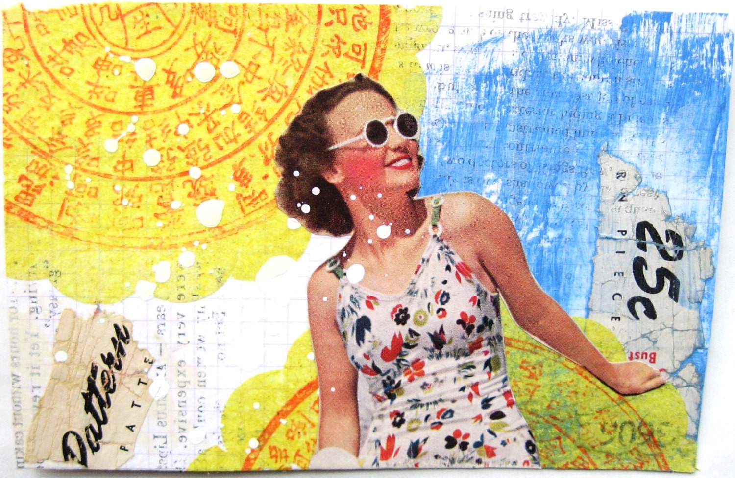 Sunbather. An Original Collage