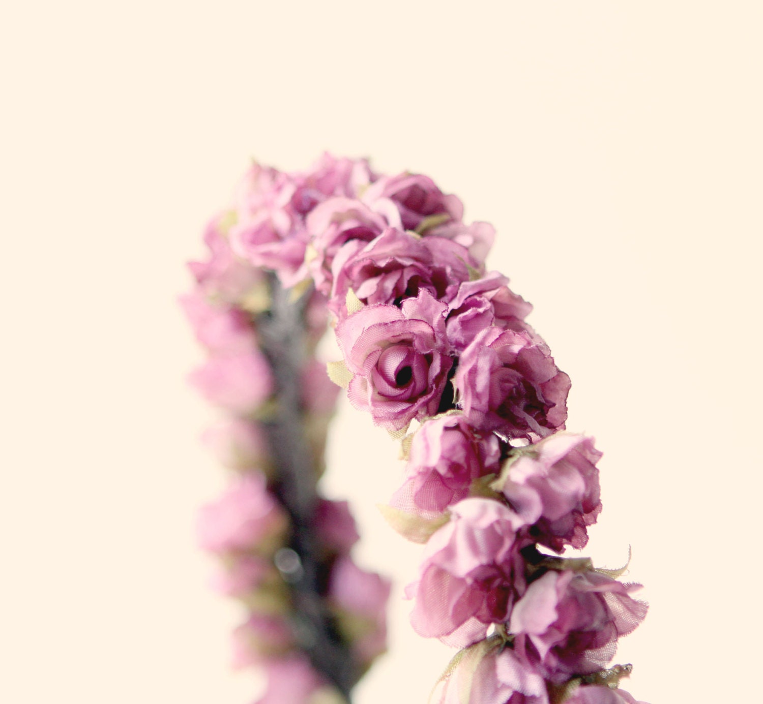 Bridal hair crown, Flower crown, Purple bridal accessory, Floral headpiece, flower wreath - PLUM