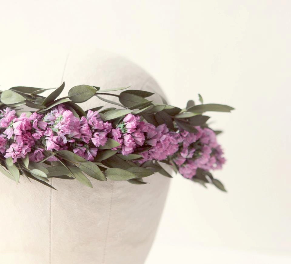 Dried flower crown, Bridal hair wreath, Wedding accessory, Boho floral head piece - The Botanist