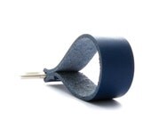 Royal Blue Leather Keychain, a Handmade Nautical Leather Key Ring