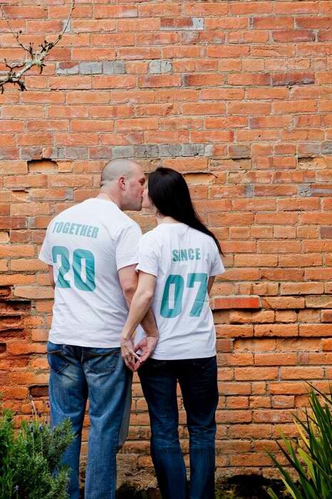 Couples TOGETHER SINCE custom t-shirt set of 2 wedding anniversary gift