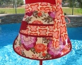 Vendor Apron / Half Apron with 6 Pockets / Utility/ Gardening / Teacher 's Gifts / Meadowsweet Splashy Rose