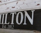 Large 36" Handpainted Personalized Rustic Aged Family Name Established Sign, Newlyweds, Family, Housewarming, Wedding, Bridal Shower
