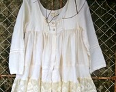 Small Linen Jacket with Vintage Lace