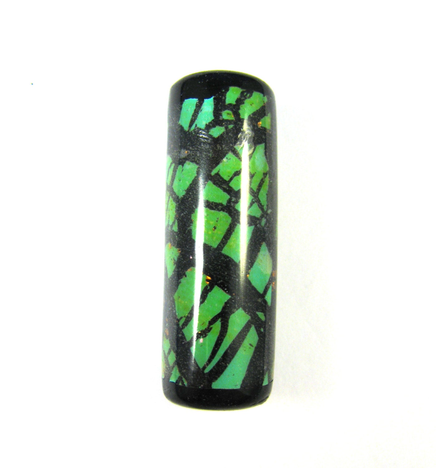 Fabulous Faux Collection  - Diva Turquoise Polymer Clay Pendant or Cylinder Focal Bead