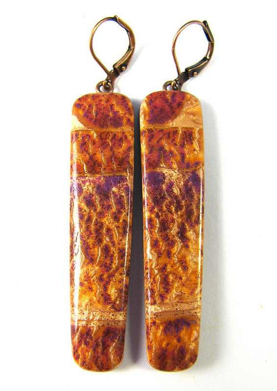 Fabulous Faux Collection - Fantasy Violet Copper Druzy Earrings - Stick