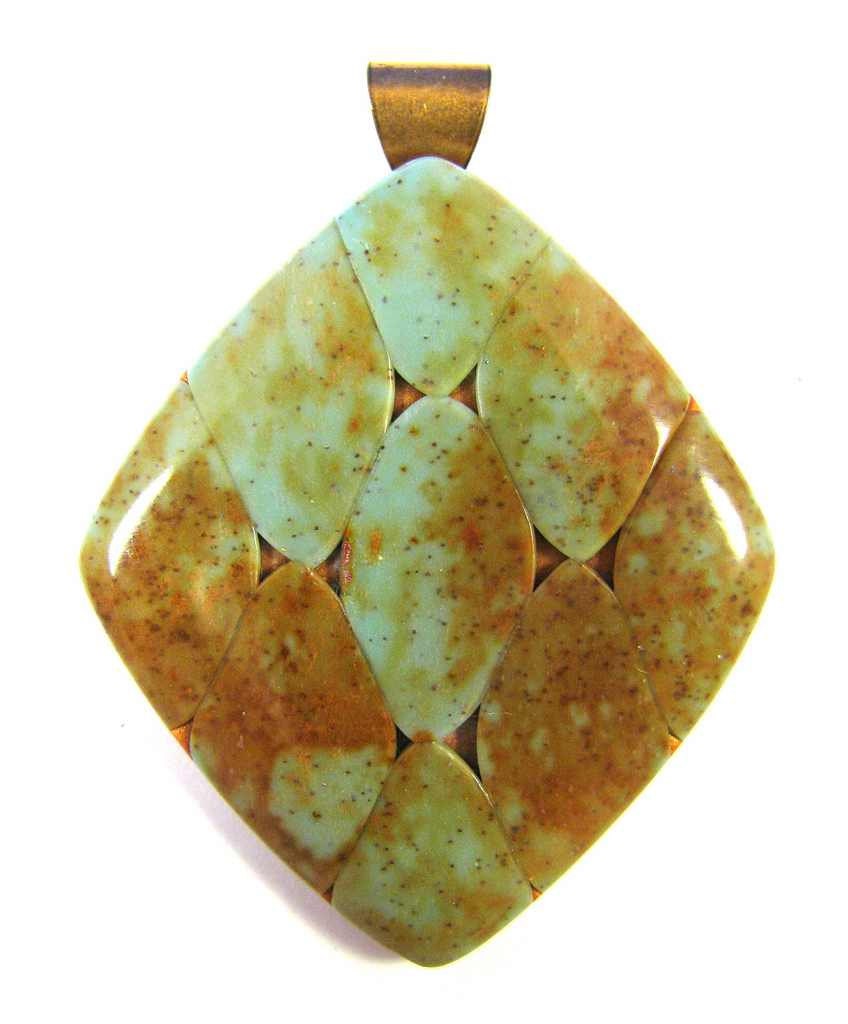 Ancient Romance Series - Princess Itotia Aztec Green Mosaic Turquoise Pendant