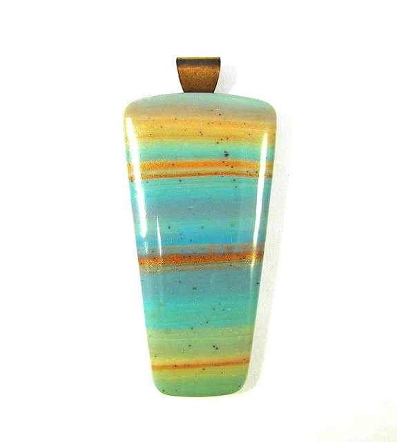 Southwestern Landscapes Series - Desert Rainbow Faux Lamp work Glass Pendant