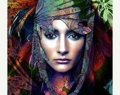 ON SALE Photography, Portrait, Woman Portrait,  Fine Art Print, Giclee Archival Print, Photomontage, Collage, Painted Photographs, Home Dec
