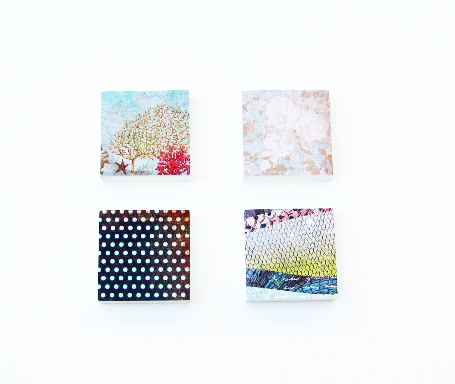 wall art, sealife theme art, wood tile, coastal living decor, art block, art tile