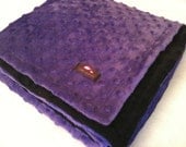 Minky Blanket- Purple and Black 35 x 30