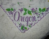 Vintage Oregon Hanky - Handkerchief Hankie