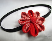 Red and White  - Kanzashi Headband