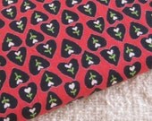 Hearts and Roses Vintage Fabric 50's Cotton Quilting Yardage Novelty Print