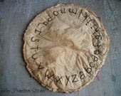 Hand Stitched Alphabet  Candle Mat, Primitive, School, Teachers, ABC's