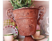 Shabby and Fabulous Old Rusty Trophy Cup Planter - Weathered and Worn