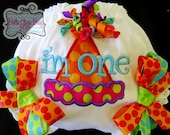 Personalized Bloomers for baby girls toddler- Birthday Party Hat Custom Order- Purple Red Lime Fuschia Tangerine Turquoise Polka Dot Bows