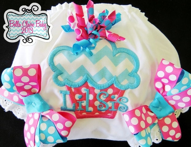 Chevron Cupcake Bloomers for baby girls toddler- Personalized diaper cover Custom Order
