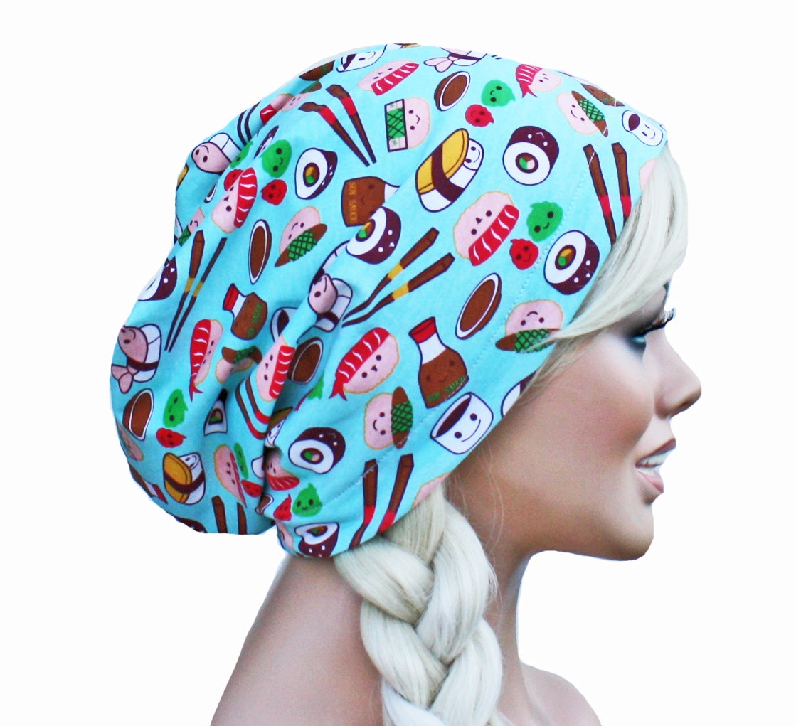 Sushi Slouch Beanie- Ultimate Slacker Sewn STRETCH KNIT Beanie Hat