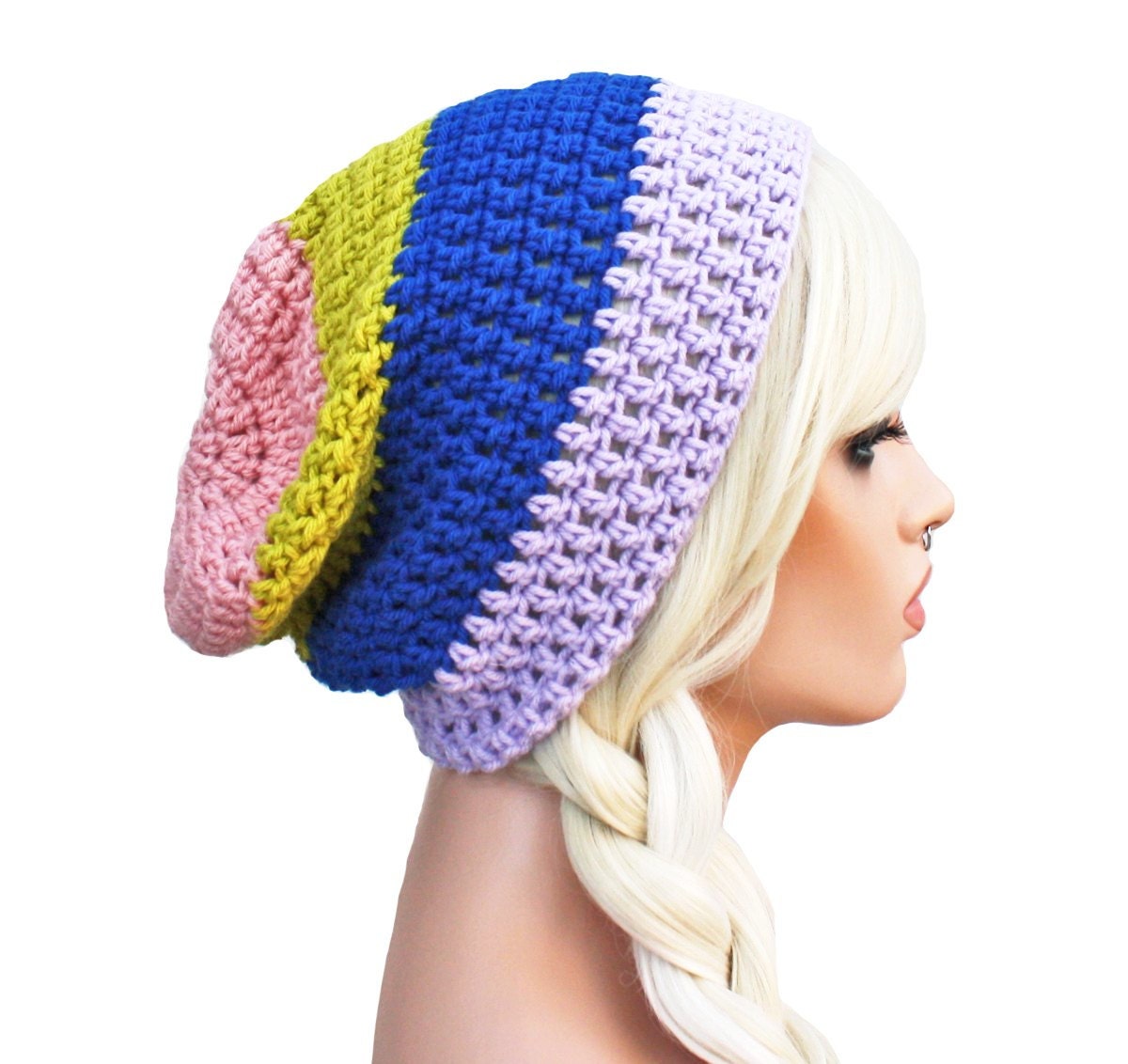 Colorful Beanie - Striped - Pastel - Slouch - Ultimate Slacker Striped Beanie Hat