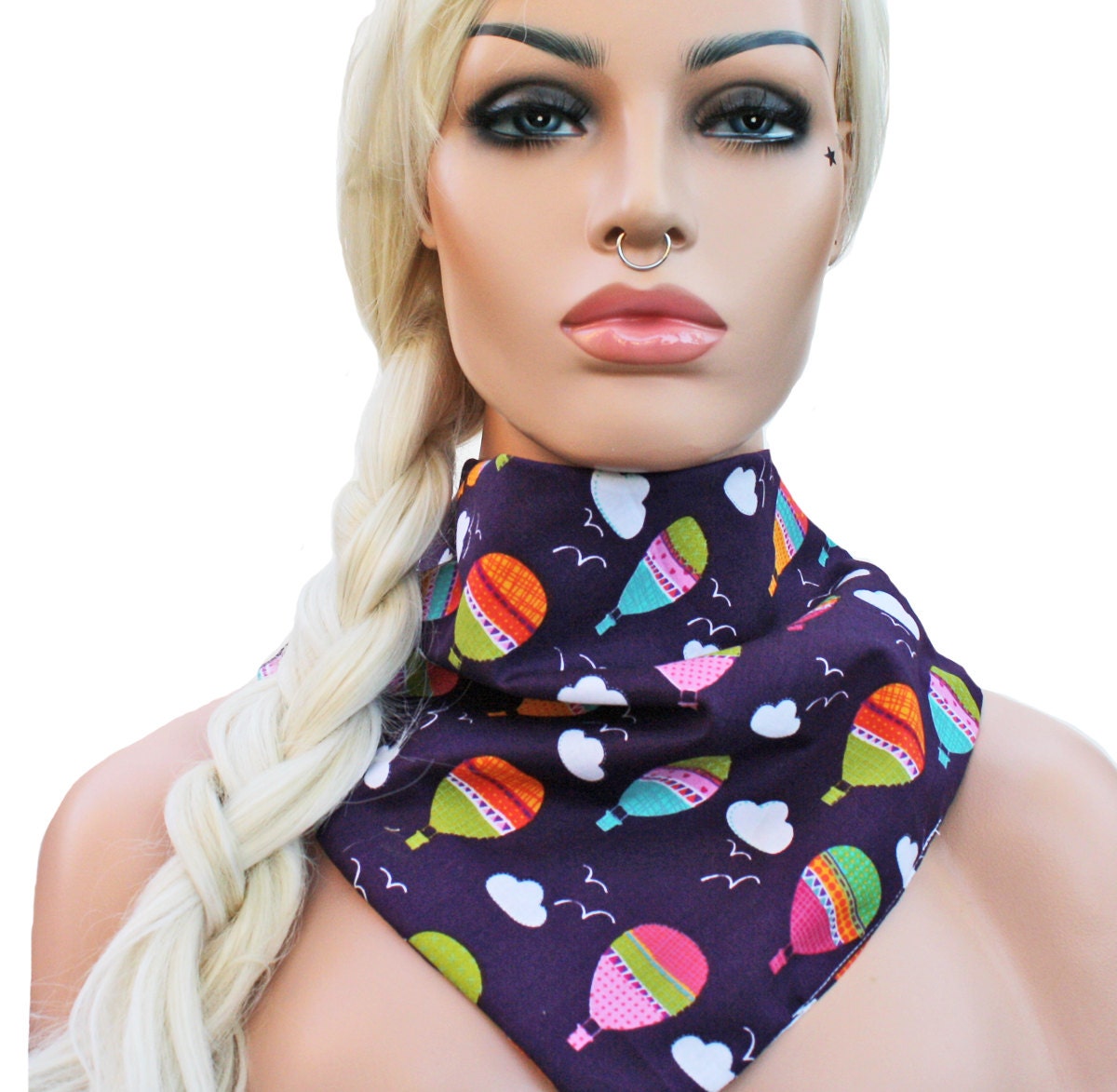 Triangle Scarf or Bandana Headwrap Summer Hot Air Balloons