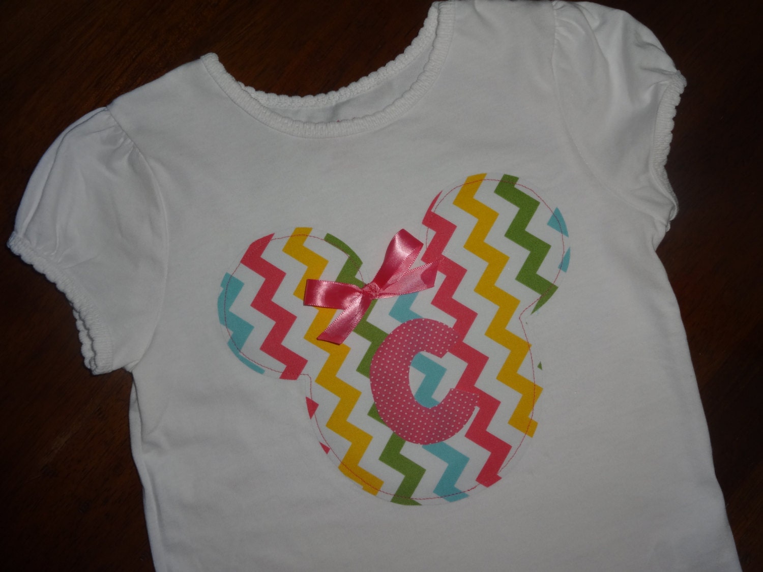 Custom Mouse Ears Tee Shirt or Tank..... Choose Any Fabric..... Includes Your Child's Initial...Adult Sizes Also Available
