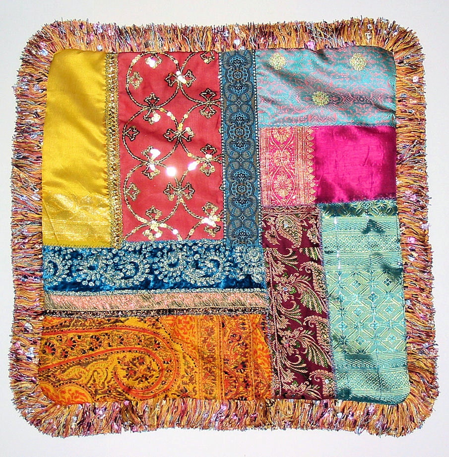 Glitzy Gypsy Hippie Throw Pillow Cover 18 inches square