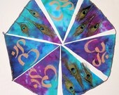 Peacock Ohm  Meditation Prayer Flags Garland