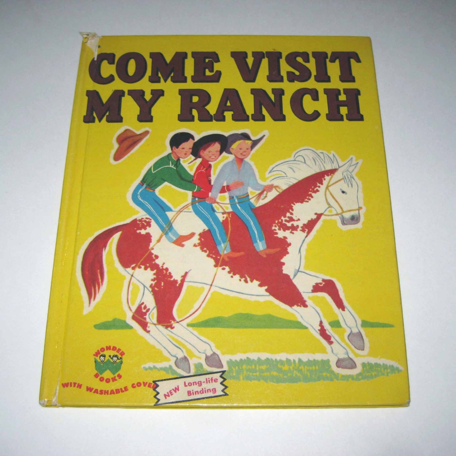 Come Visit My Ranch Vintage 1950s Children's Cowboy Book by Wonder and Baldwin Hawes