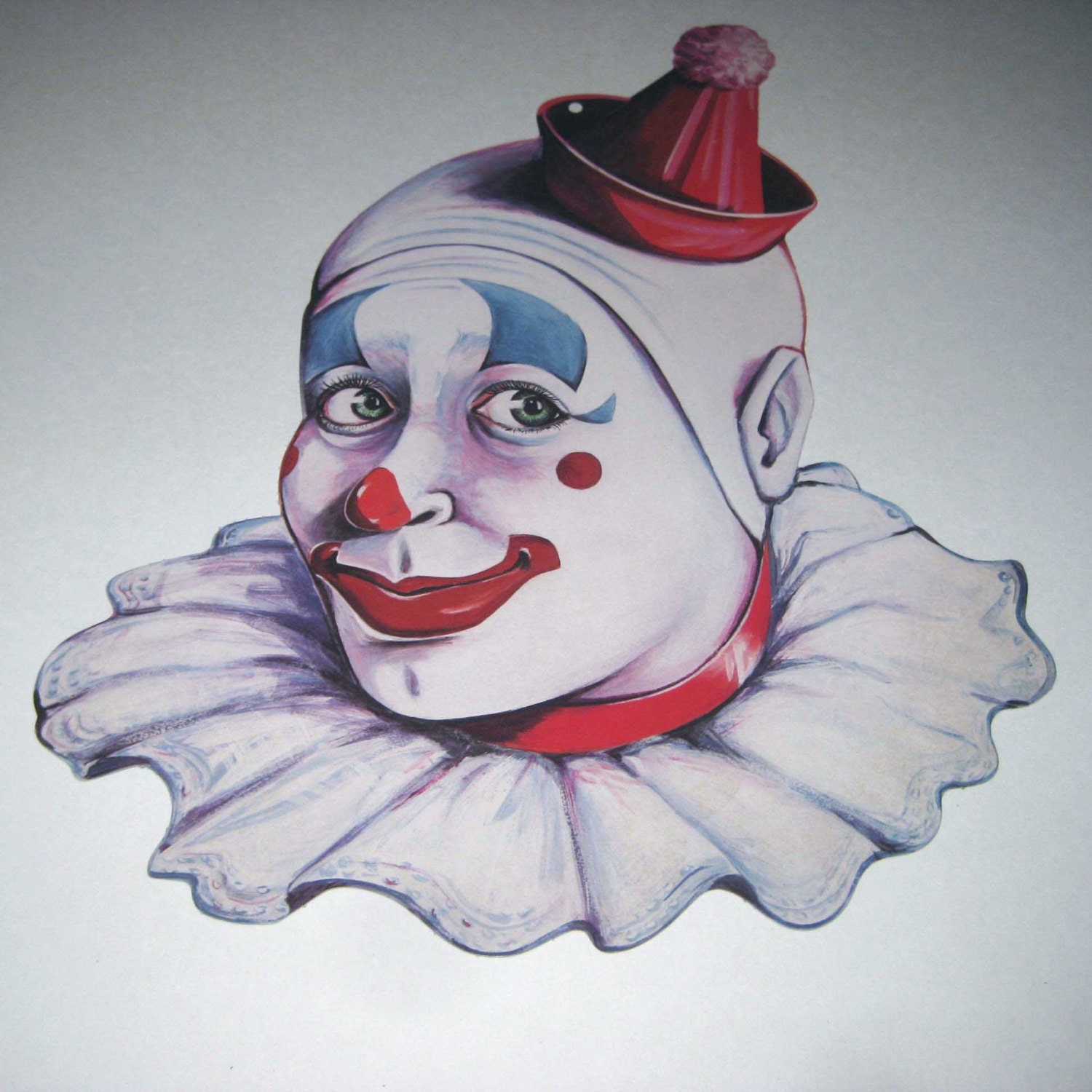 Vintage Large White Faced Clown Die Cut by Beistle