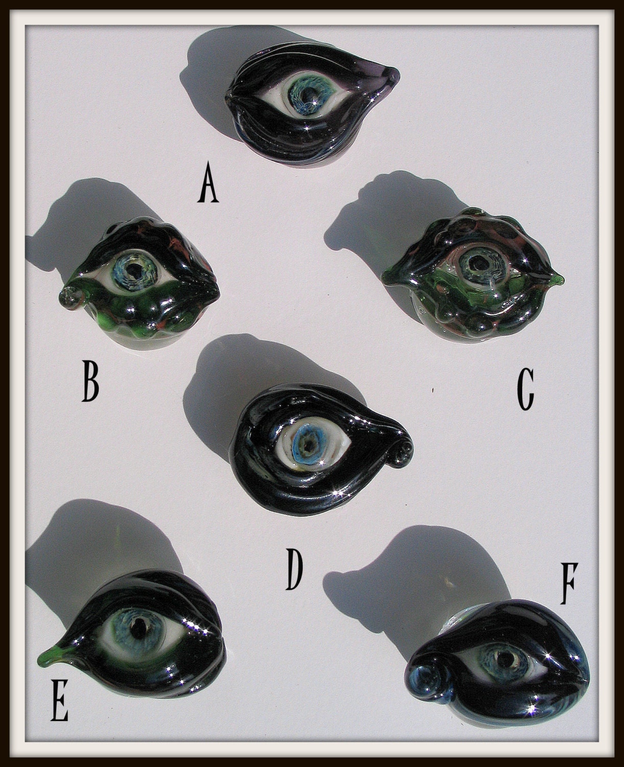 Creepy Glass Eye Bead or Cabochon for wirewrapping or beadweaving