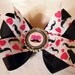 Mustache Double Hairbow with Bottlecap Center