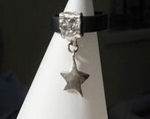 Handmade Black Rubber Sterling Silver Star Ring (Limited Edition) - meteor
