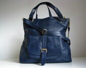 Large Handbag Tote in Blue