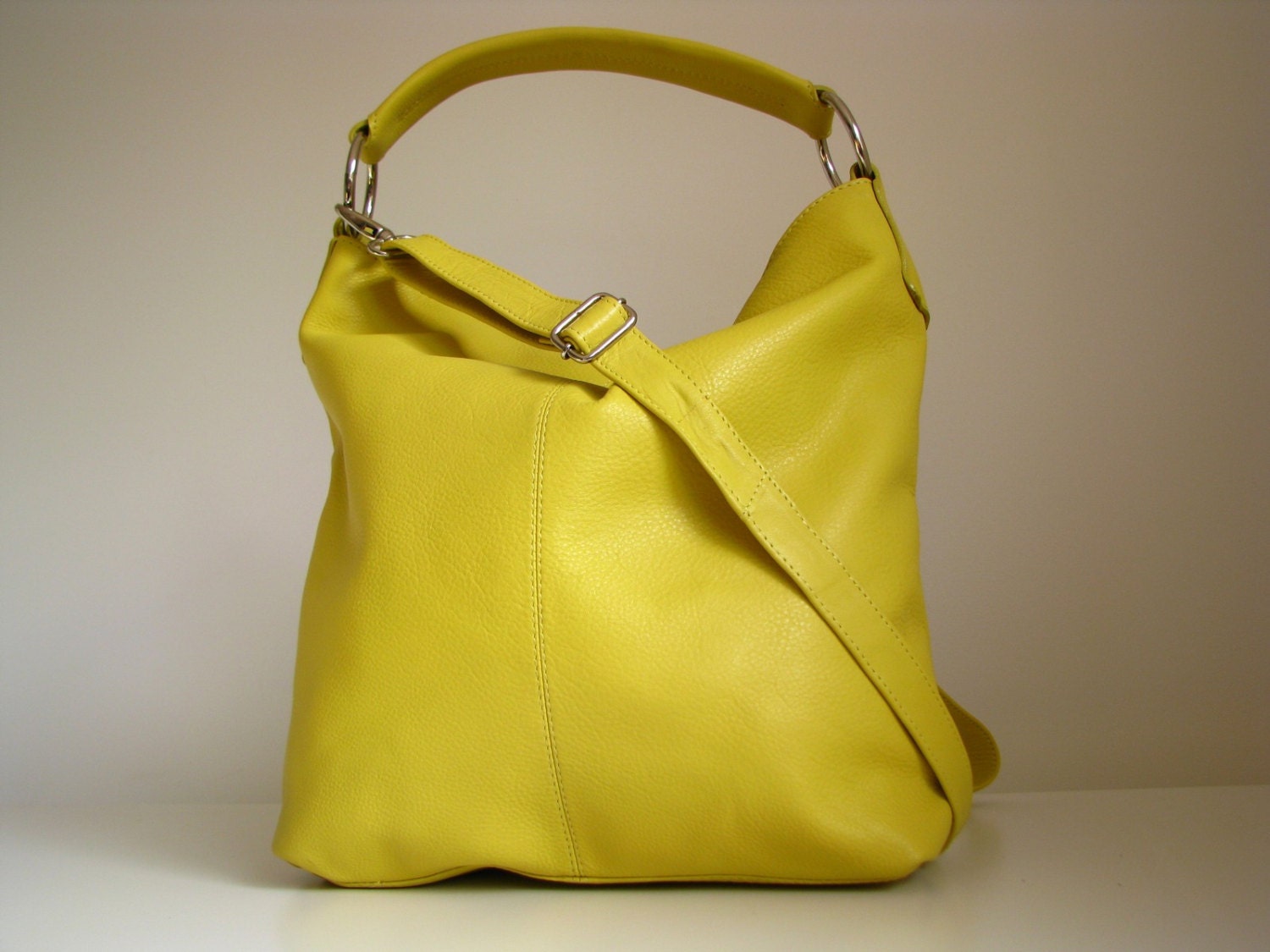 Leather Handbag, Leather Purse, Messenger Bag, yellow