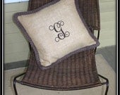 Classic Monogrammed Jute Pillow Cover (does not include pillow insert)