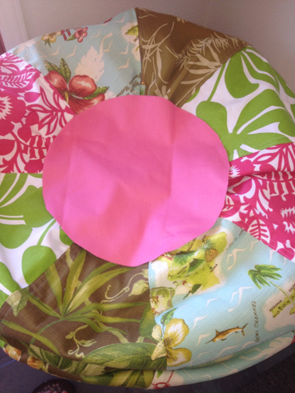 Surfer Girl hawaiian beach bean bag chair nearly completed