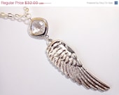 Sale 25% Off Steampunk Crystal Wing Necklace